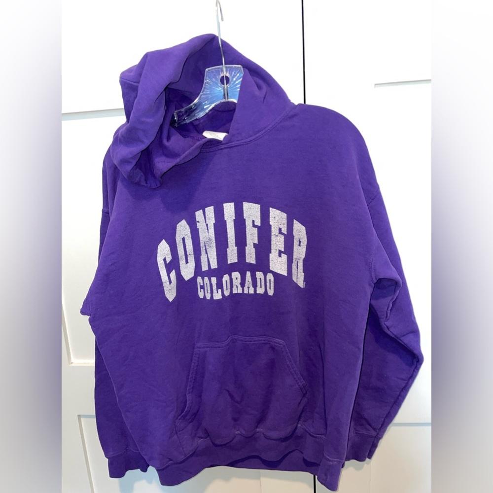 Conifer Colorado Purple Hoodie, Size Medium, Gildan